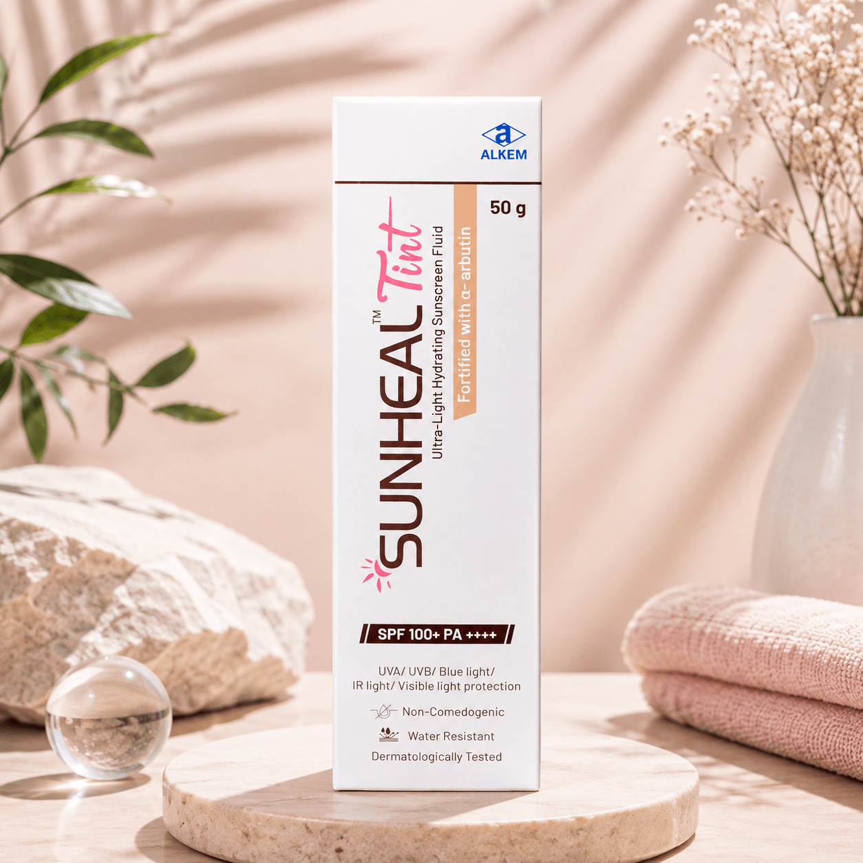 Sunheal Tint SPF 100+ PA++++ Ultra-Light Hydrating Sunscreen Fluid - Cosmosentials