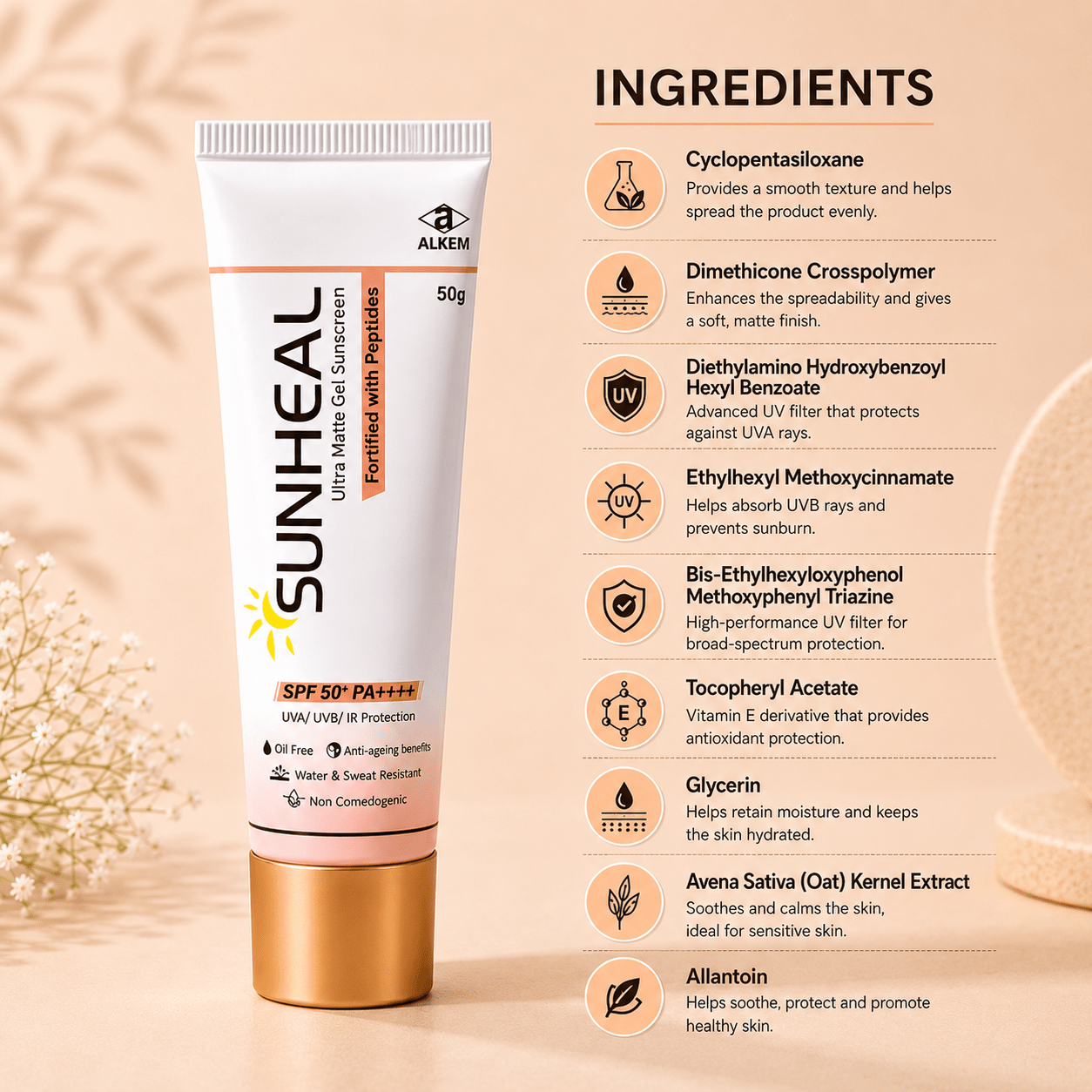 Sunheal Ultra Matte Gel Sunscreen - Cosmosentials