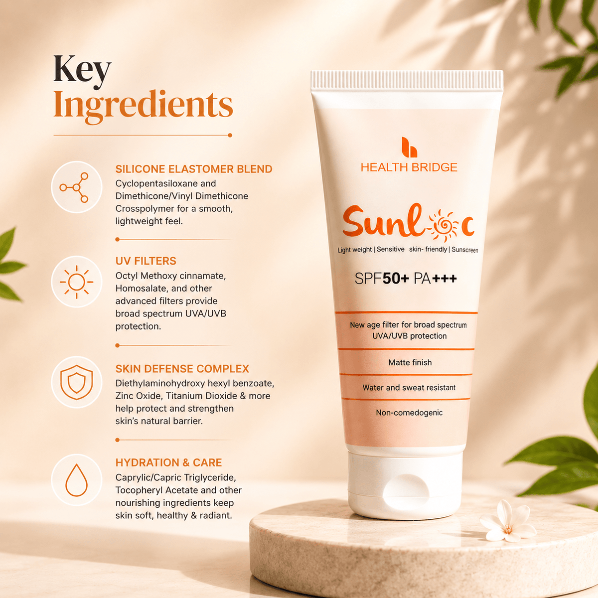 Sunloc SPF 50+ PA+++ Sunscreen - Cosmosentials