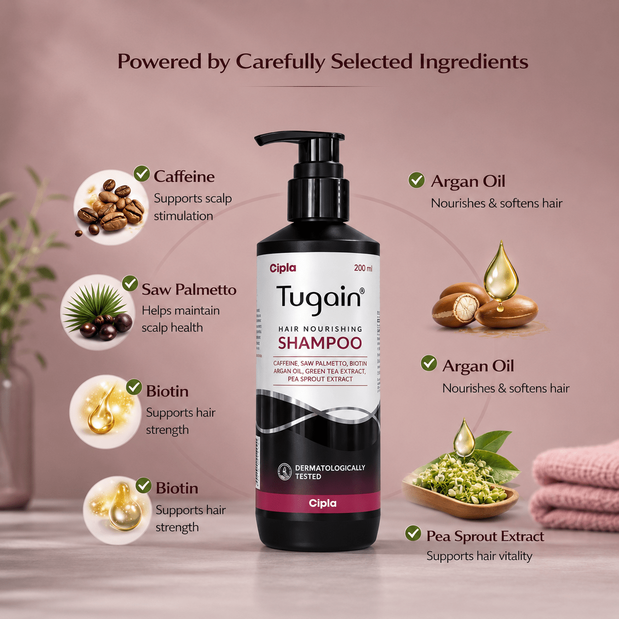 Tugain Hair Nourishing Shampoo 200ml - Cosmosentials