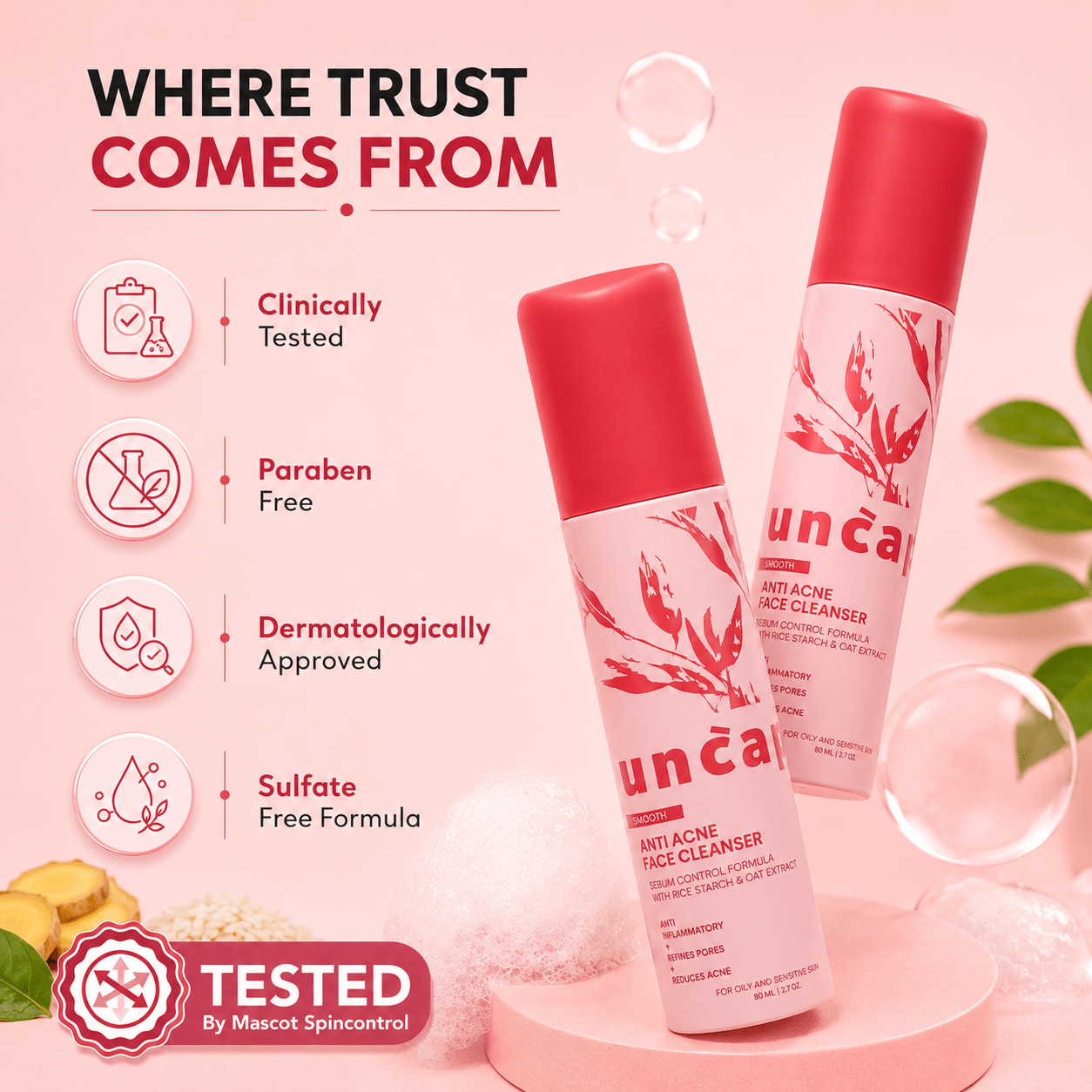 Uncap Smooth Anti Acne Face Cleanser - Cosmosentials
