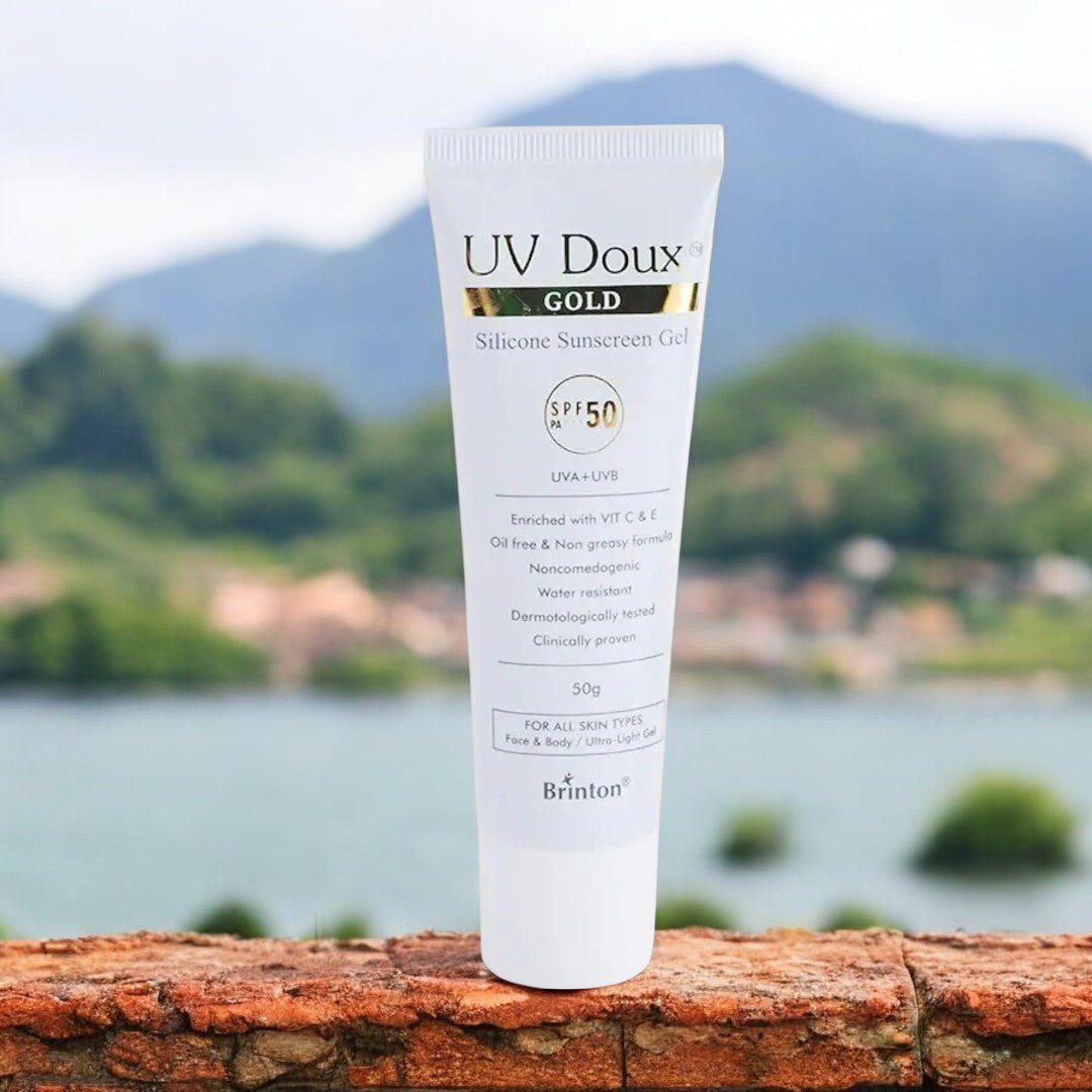UV Doux Gold Silicone Sunscreen Gel SPF 50 PA+++ - Cosmosentials