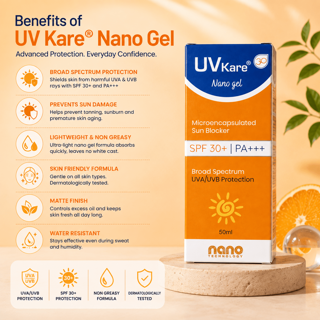 UV Kare Nano Gel SPF 30+ PA+++ - Cosmosentials