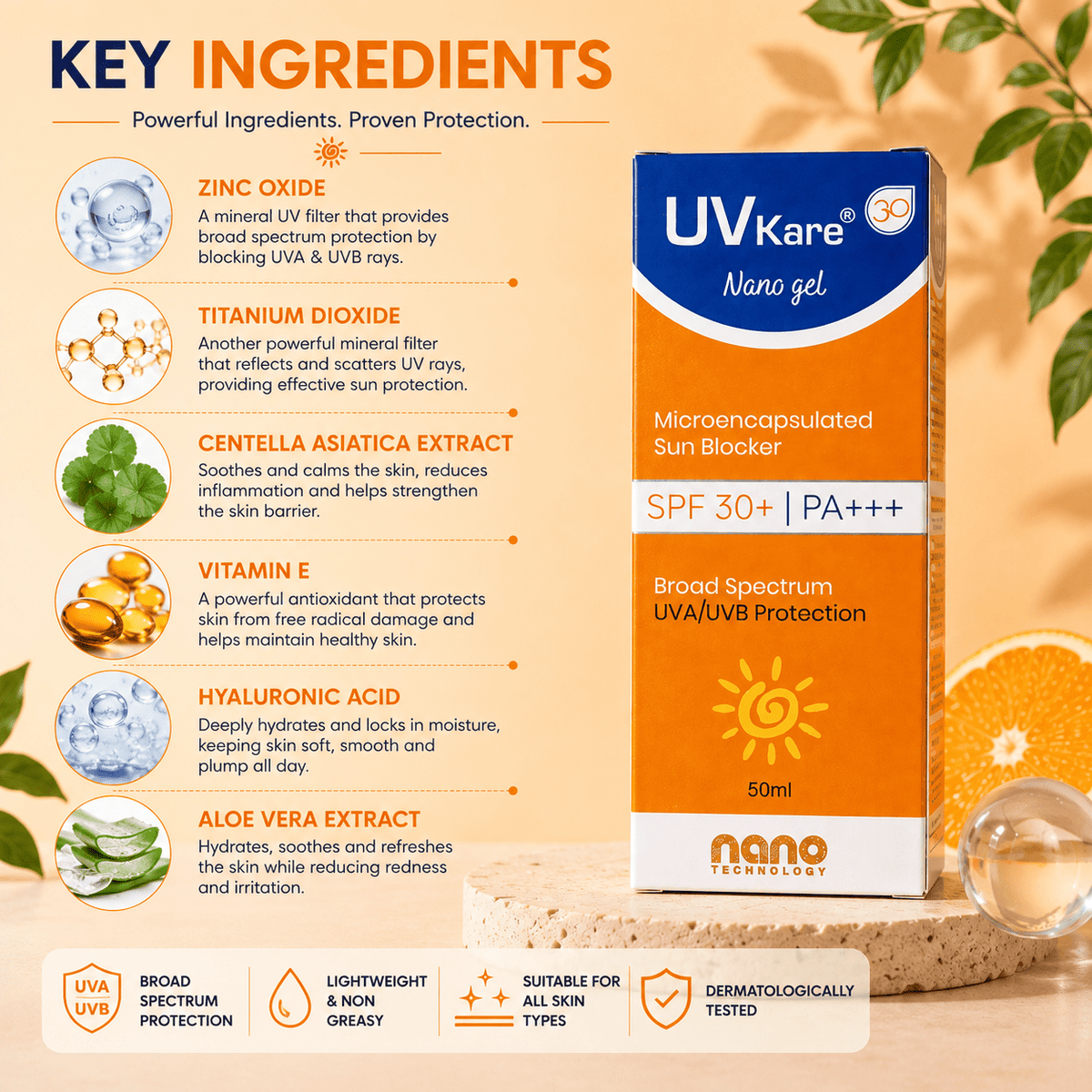 UV Kare Nano Gel SPF 30+ PA+++ - Cosmosentials