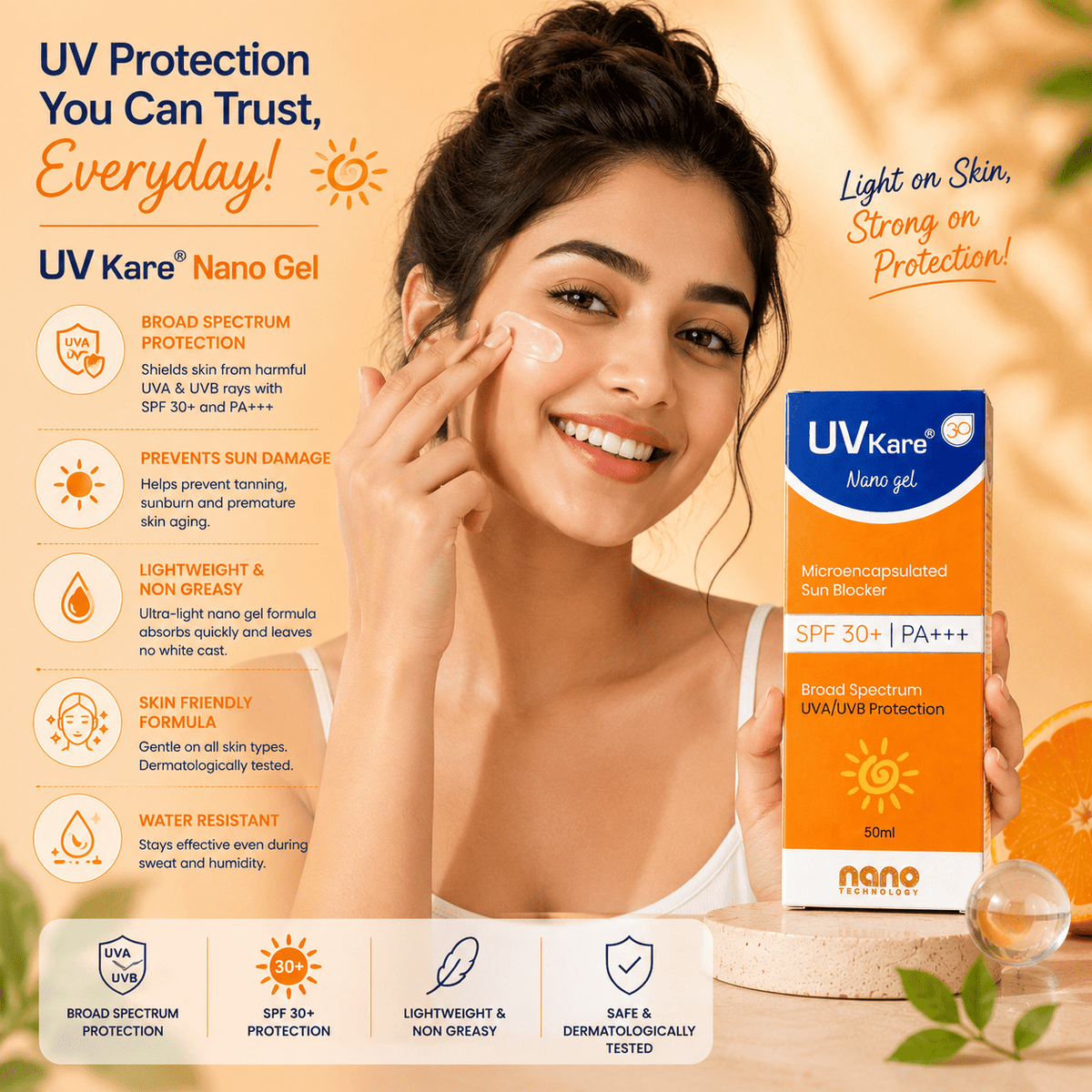 UV Kare Nano Gel SPF 30+ PA+++ - Cosmosentials