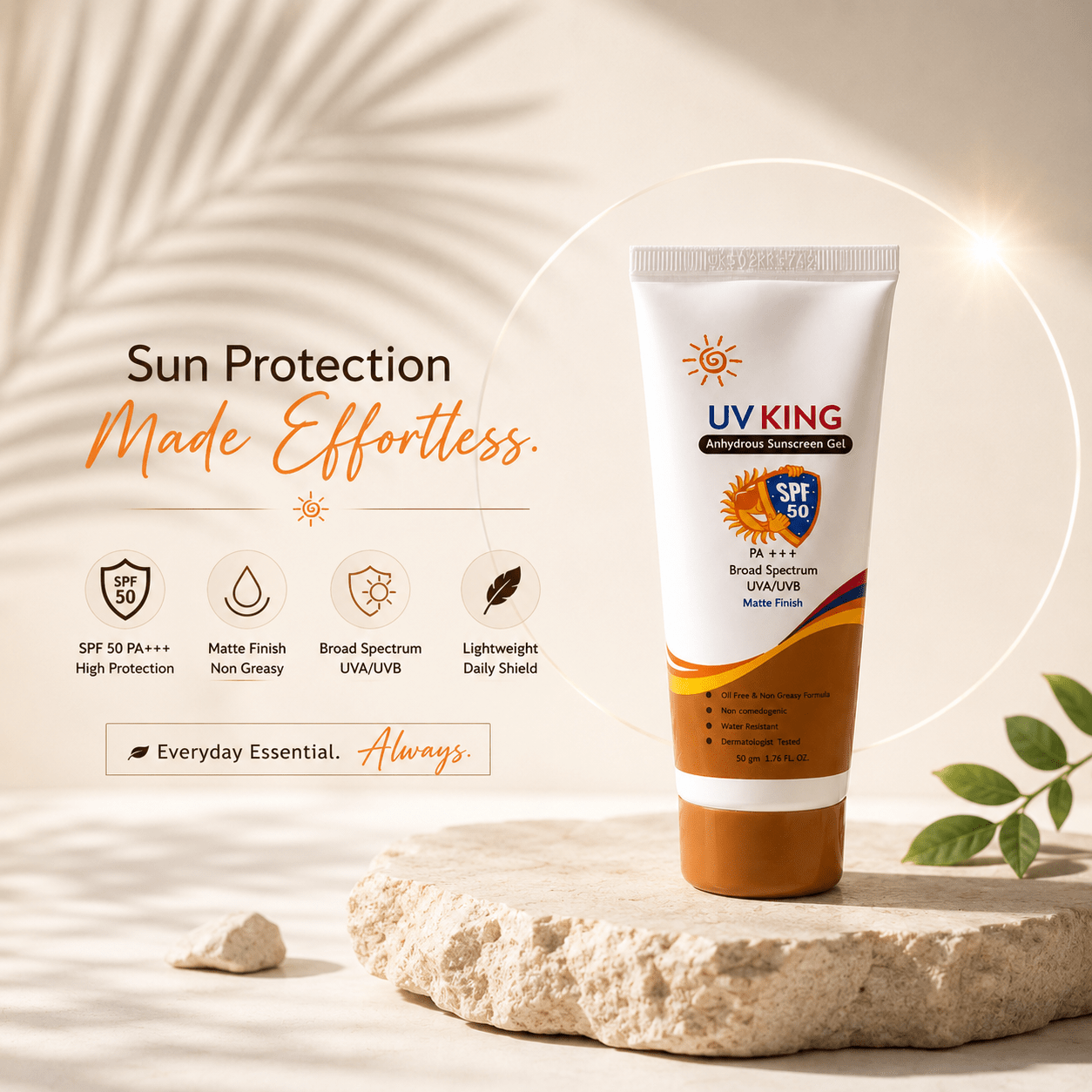 UV KING Anhydrous Sunscreen Gel SPF 50 PA+++ 50g - Cosmosentials