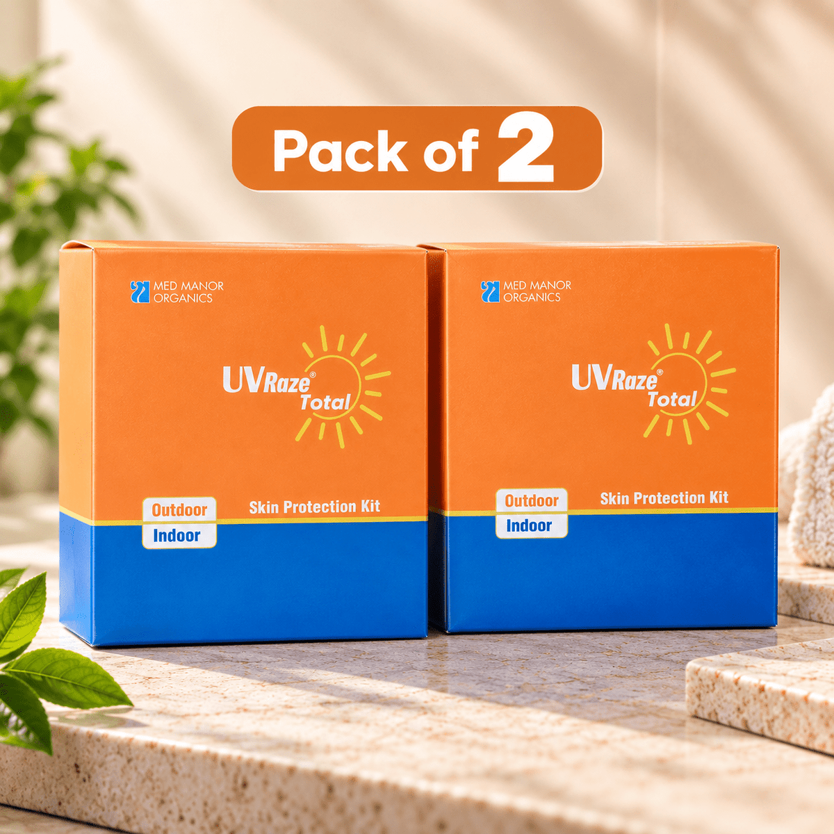 UV Raze Total Outdoor & Indoor Skin Protection Kit 100 ml - Cosmosentials