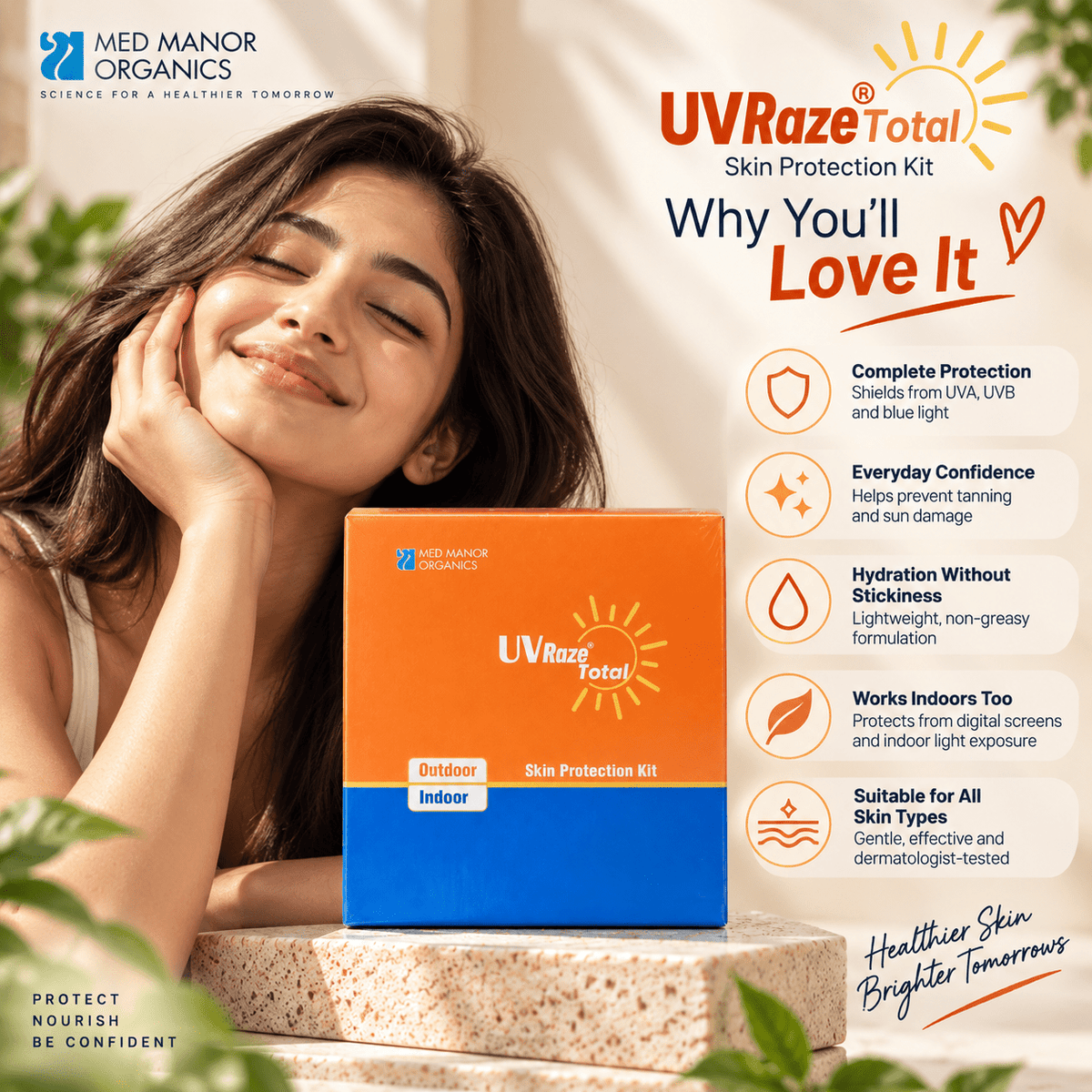 UV Raze Total Outdoor & Indoor Skin Protection Kit 100 ml - Cosmosentials