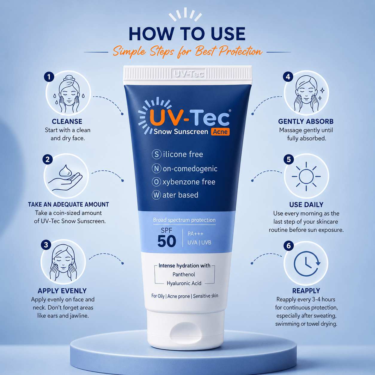 UV - Tec Snow Sunscreen Acne SPF 50 PA+++ - Cosmosentials