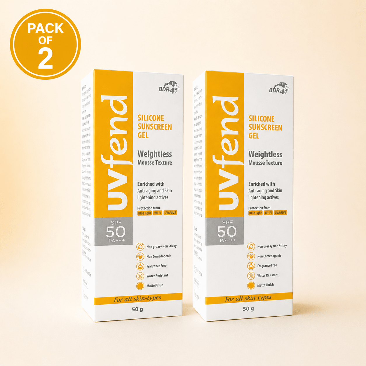 UVfend Silicone Sunscreen Gel SPF 50 PA+++ - Cosmosentials