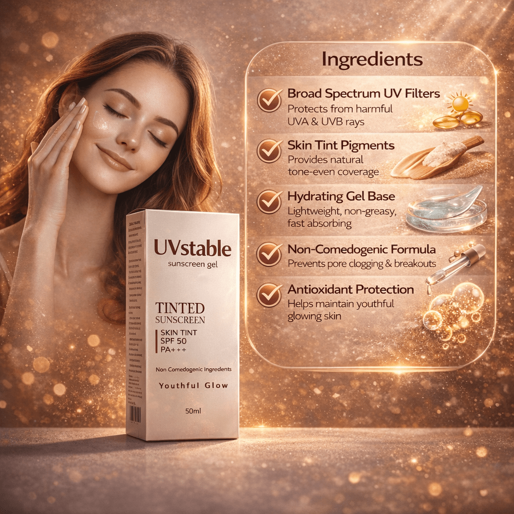 Uvstable Tinted Sunscreen Gel SPF 50 PA+++ - Cosmosentials
