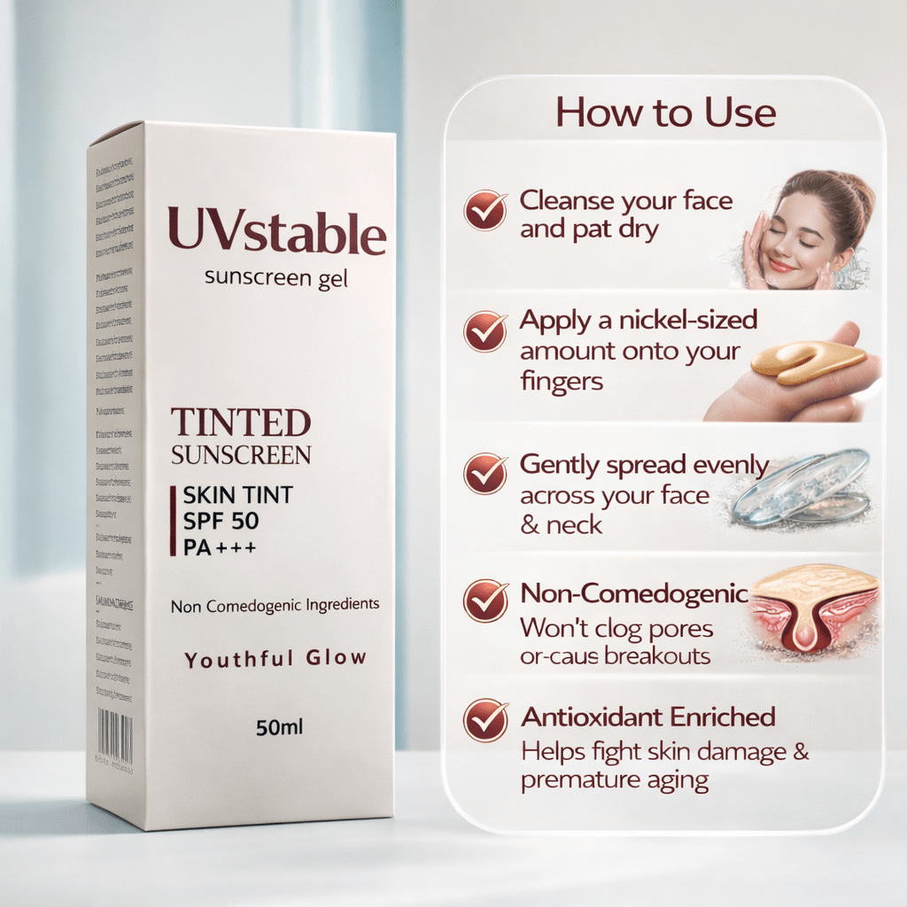 Uvstable Tinted Sunscreen Gel SPF 50 PA+++ - Cosmosentials