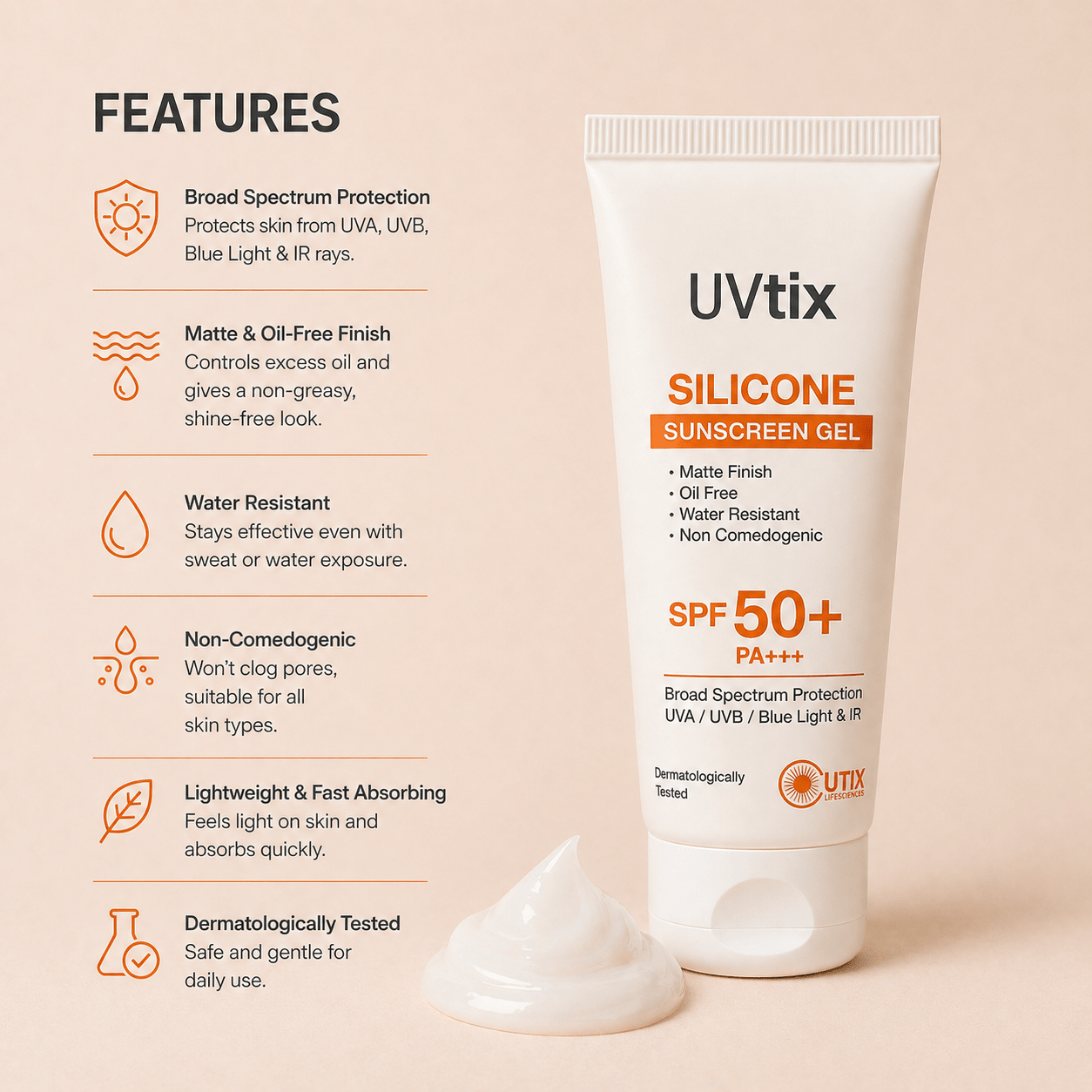 Uvtix Silicone Sunscreen Gel - Cosmosentials