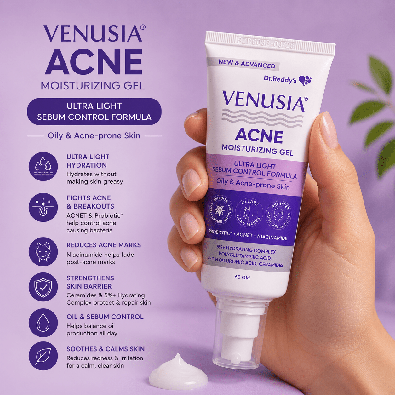 Venusia Acne Moisturizing Gel - Cosmosentials