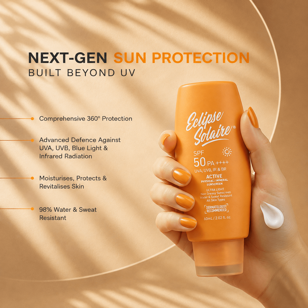 Yuderma Eclipse Solaire Active Sunscreen SPF 50 PA+++ - Cosmosentials