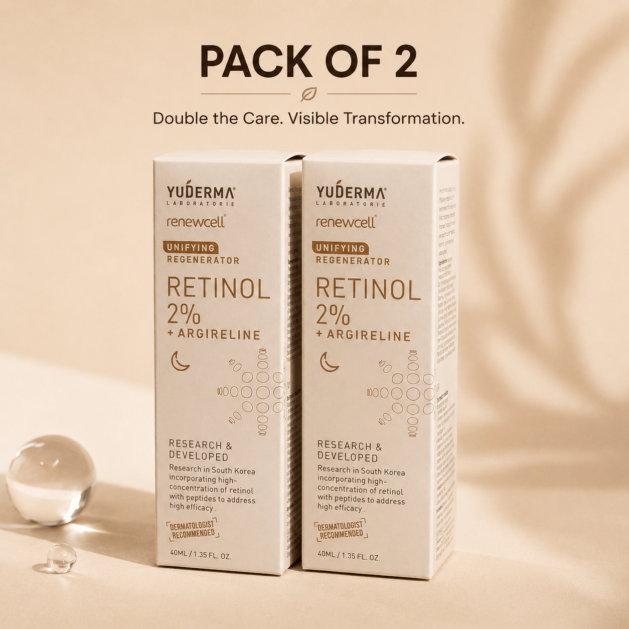 Yuderma Renewcell Retinol 2% + Argireline Serum - Cosmosentials