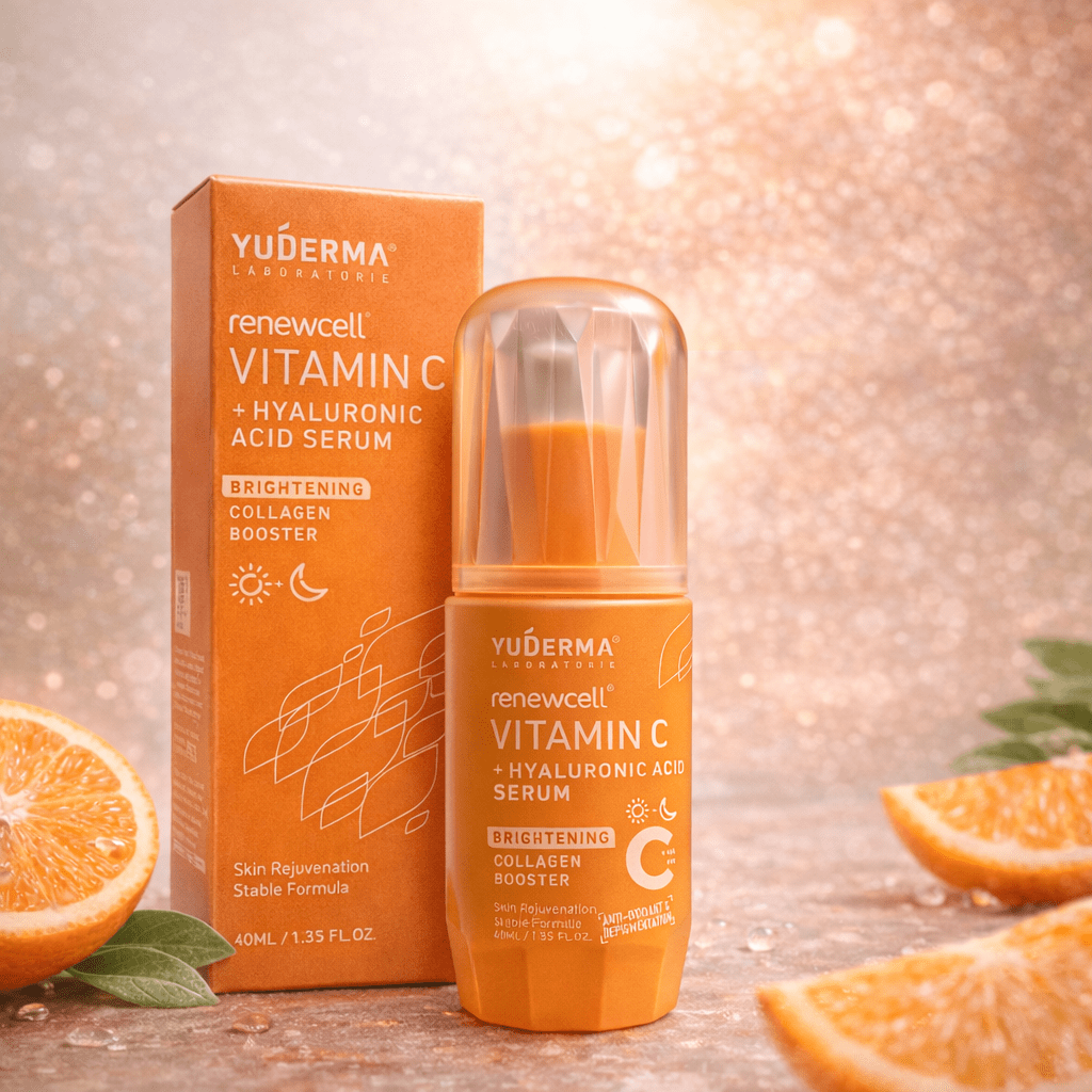 Yuderma Renewcell Vitamin C + Hyaluronic Acid Serum - Cosmosentials
